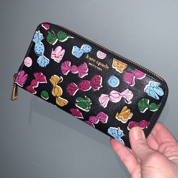 Kate Spade Morgan Assorted Candies Embossed ZipAround Wallet Bon Bon Candy Wonka - Picture 1 of 12